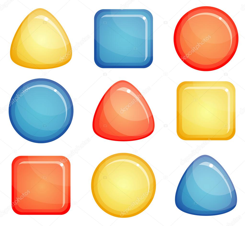 Glass buttons shapes