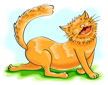 Komik kızıl kedi.