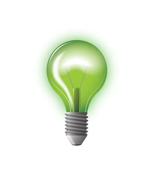 Gloeilamp groene vectorillustratie — Stockvector