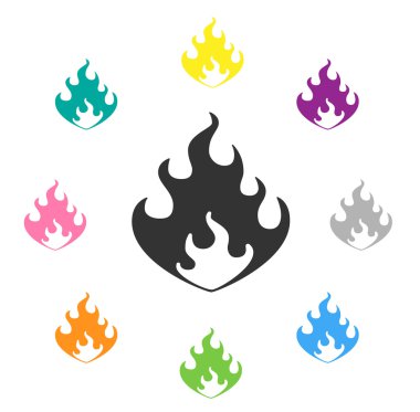 alev vektör çizim differnet renkler ile