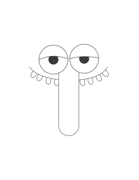 Cara de pene con mirada cansada — Vector de stock