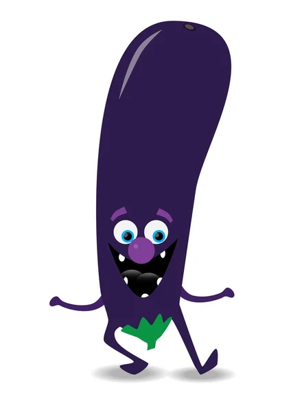 Smiling eggplant — Stock Vector