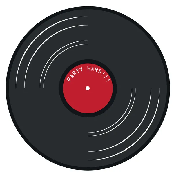 Disque rouge gramophone lp — Image vectorielle