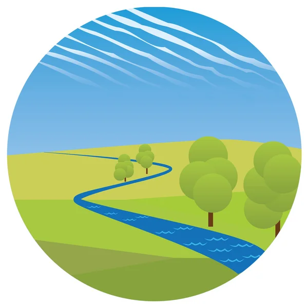 nehir kıyısındaki illüstrasyon