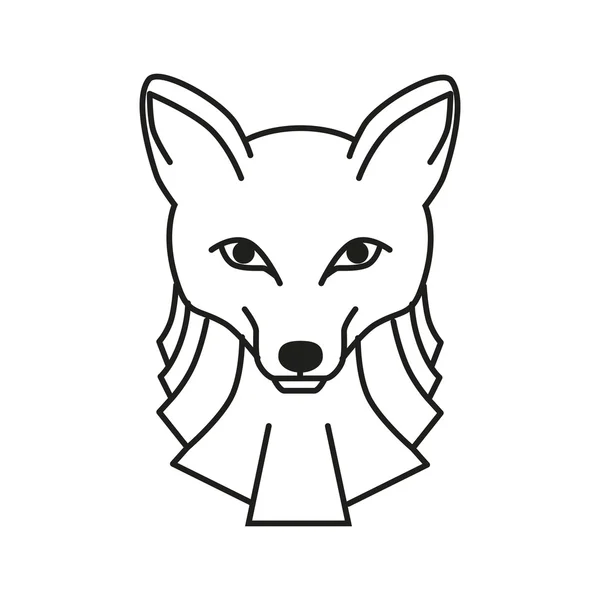Fox line illustration — Stock Vector