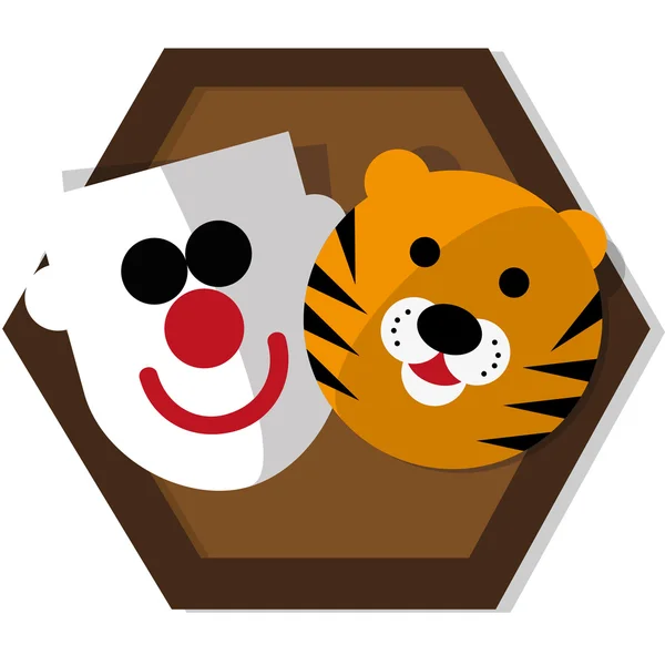 Kaplan ve palyaço maskesi