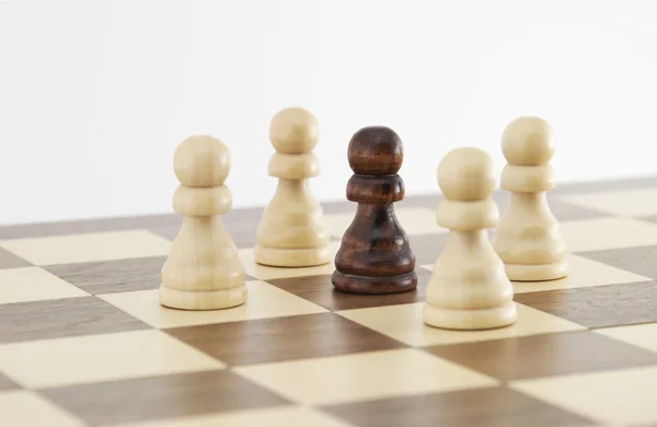 Chess pawn on chessboard — Stock Photo, Image