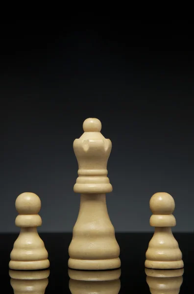 Queen and pawns — Stock Photo, Image