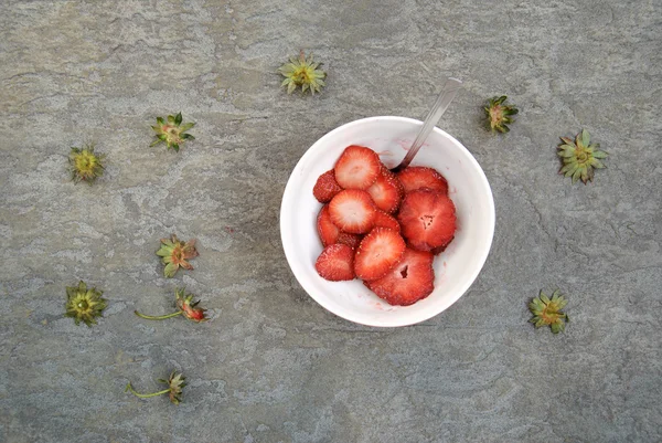 Fresh Sliced Strawberries — Stock Photo, Image
