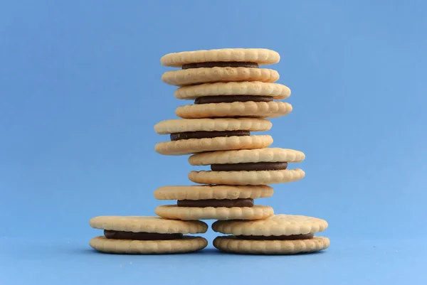 Schokoladencreme gefüllte Kekse — Stockfoto