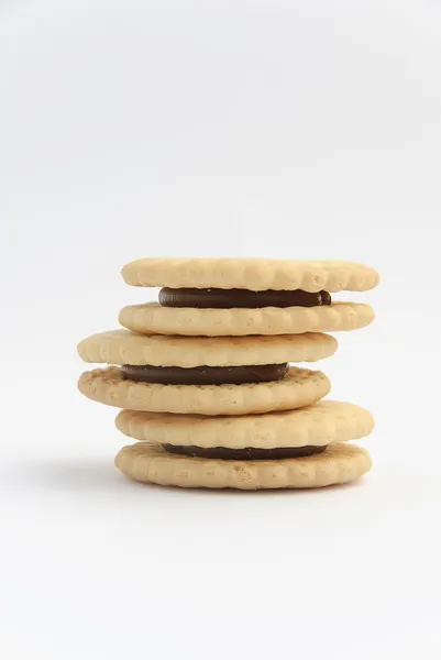 Chocolate cream filled cookies — Stock Photo, Image