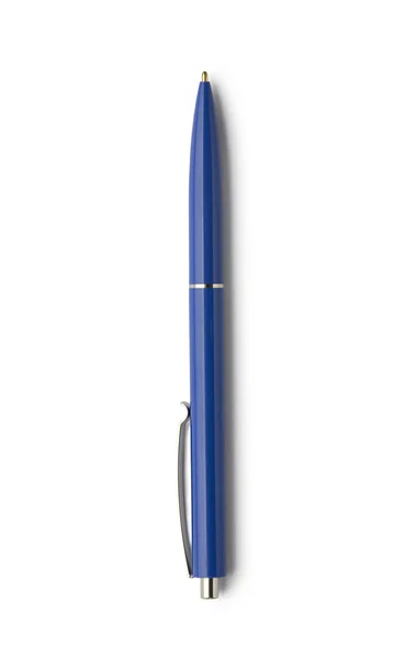 Blue ballpoint pen isolated on white background with clipping pa — Stock Photo, Image