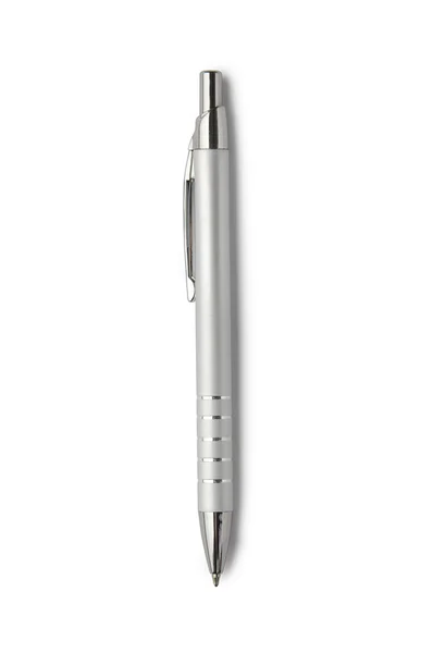 Bolígrafo de plata aislado sobre fondo blanco con recorte —  Fotos de Stock
