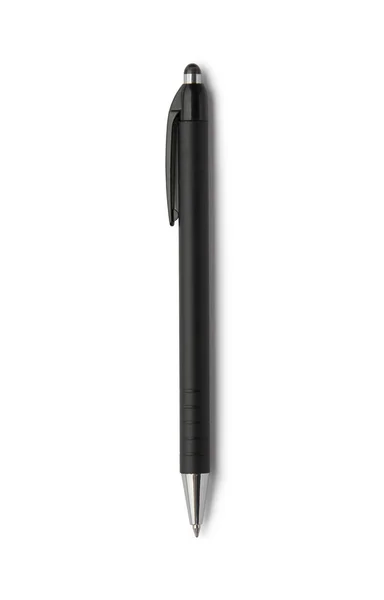 Black ballpoint pen isolated on white background with clipping p — Stock Photo, Image