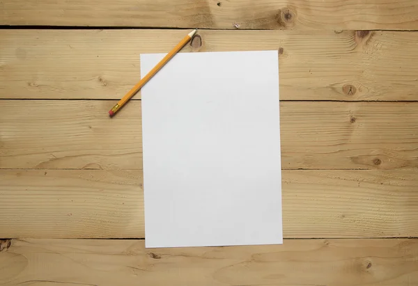 Blank paper and pencil — Stock Photo, Image