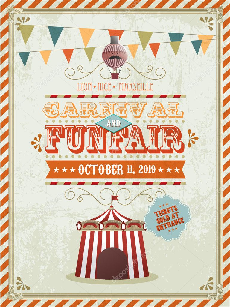 Vintage fun fair and carnival poster