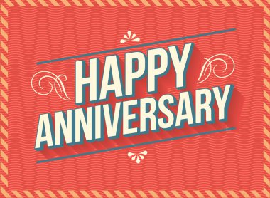 Happy anniversary greeting template clipart