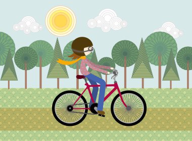 bisikletçi illüstrasyon