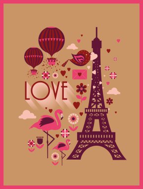Eyfel Kulesi ile sıcak hava balonları