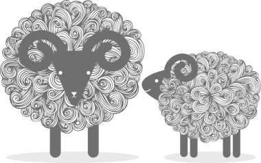 Cute sheeps clipart