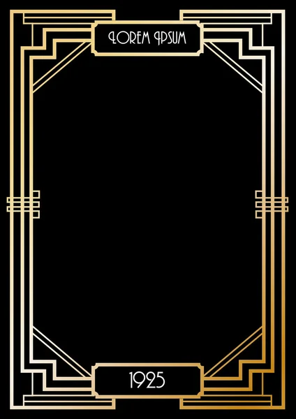 Art deco border template — Stock Vector