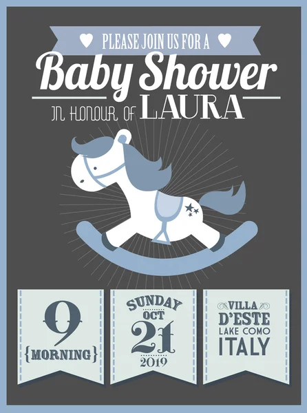 Baby shower inbjudan kort — Stock vektor