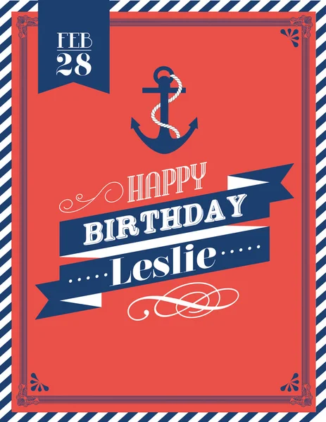 Nautical birthday card — Stock Vector