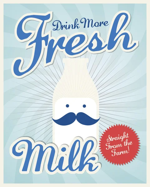 Modelo de cartaz de leite vintage —  Vetores de Stock