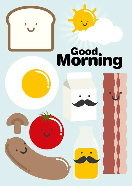 Breakfast template — Stock Vector