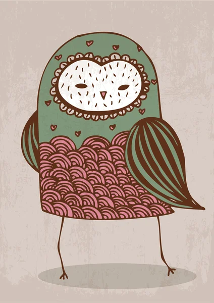 Hibou dessinateur — Image vectorielle