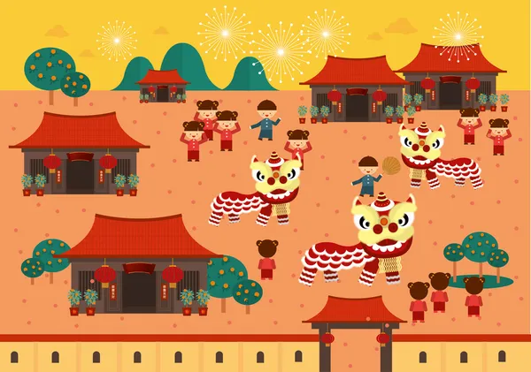 Китайський село — стоковий вектор