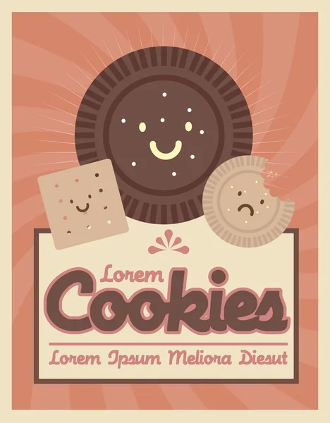Cookies vintage poster — Stock Vector