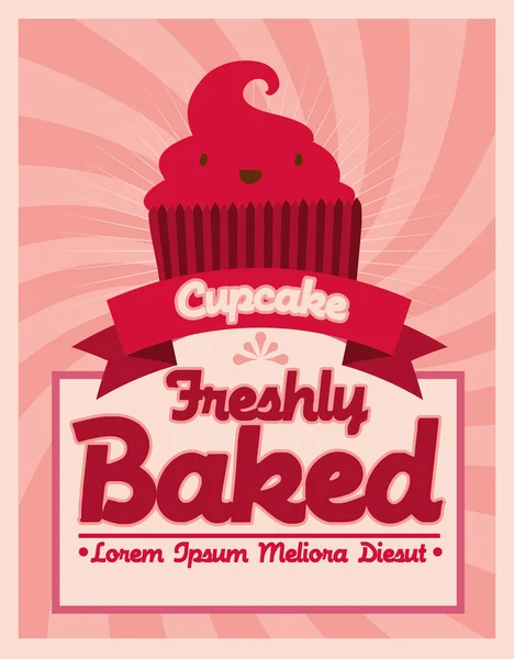 Modèle de cupcake vintage — Image vectorielle