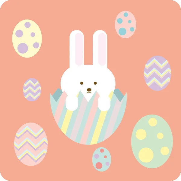 Easter bunny and eggs template — Stock Vector