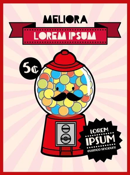 Retro gum ball maskin — Stock vektor