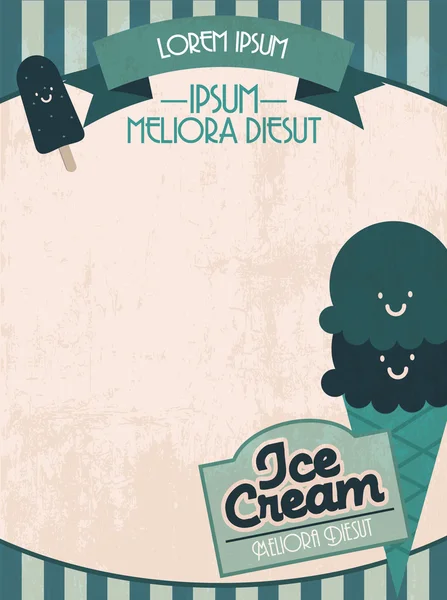 Plantilla de helado vintage — Vector de stock