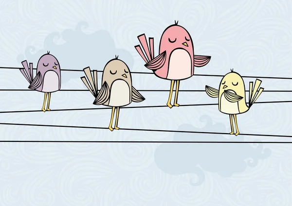 Птахи на проводів — стоковий вектор