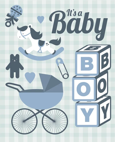 It's a baby boy template — Stock Vector