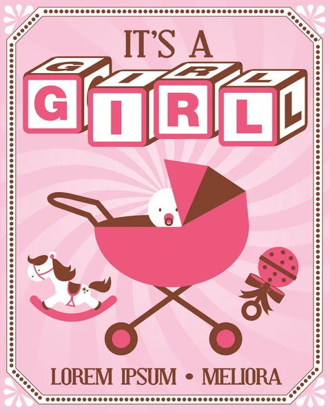 Vintage Baby Girl Poster — Stockvektor