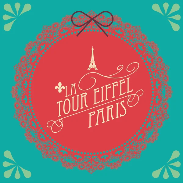 Tour Eiffel avec gabarit bordure — Image vectorielle