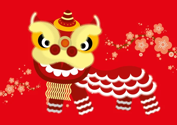 Lion dance — Stock Vector