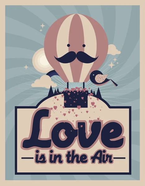 Ballon à air chaud Love — Image vectorielle