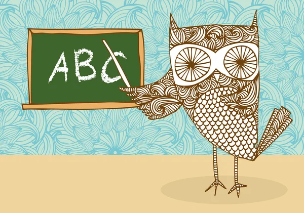 Owl teacher — Stock Vector