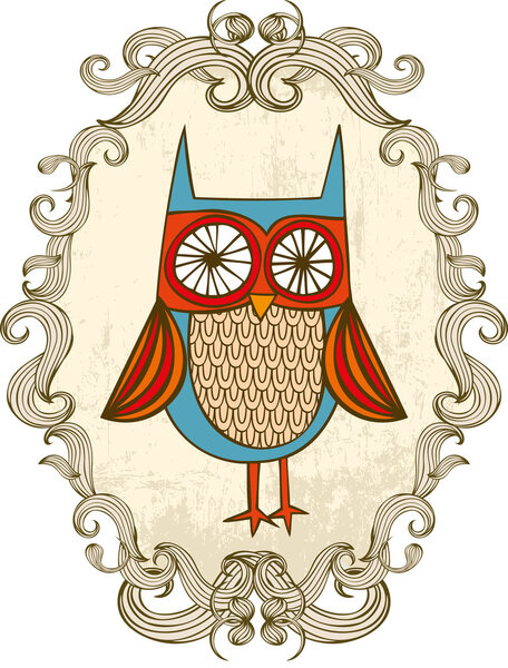 Owl in frame