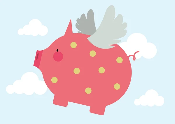 Flying pig — Stock Vector