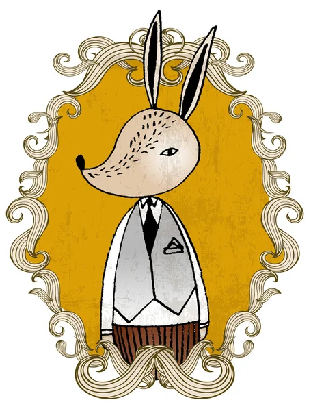 Ручной портрет кролика — стоковый вектор