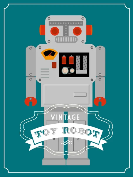 Vintage robot sablon — Stock Vector