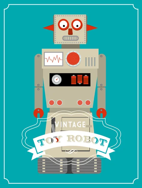 Vintage robot sablon — Stock Vector