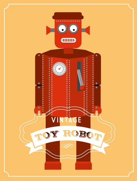 Vintage robot sablon — Stock Vector