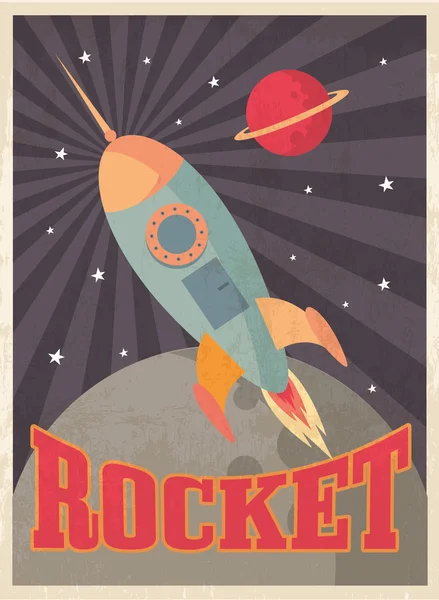 Vintage rocket template — Stock Vector